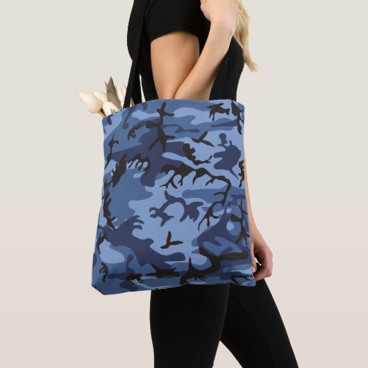 Tote Bag Camouflage bleu marine, Militaire, Armée (De près)