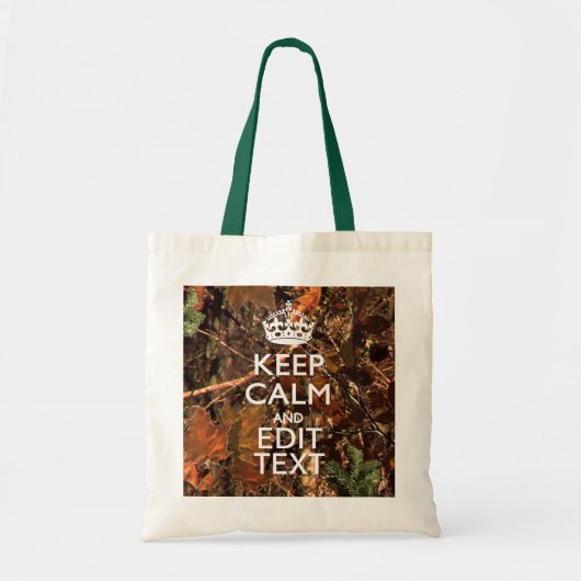 Tote Bag Camouflage de saison automnale Gardez votre calme (Devant)