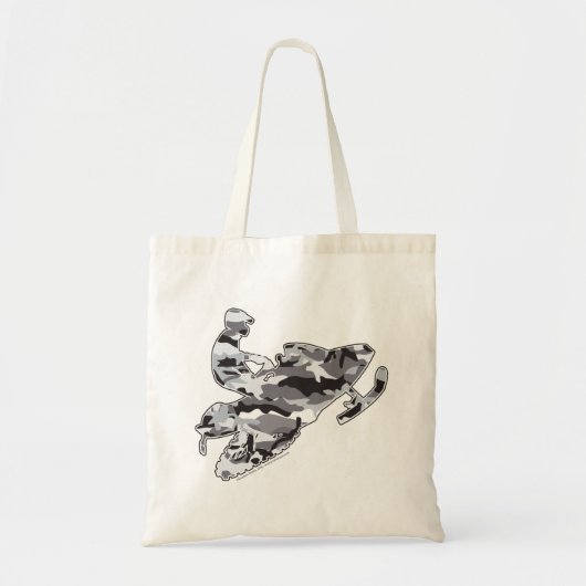 Tote Bag Camouflage Gray Snowmobile (Devant)