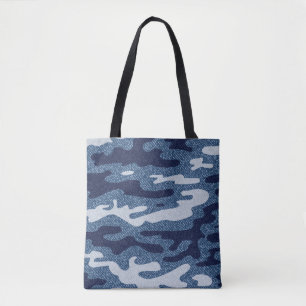 Tote Bag Camouflage Jeans Arrière - plan. Denim vintage lo