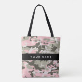 Tote Bag Camouflage rose et vert Votre nom Personnalisez (Dos)