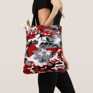 Tote Bag Camouflage rouge et gris, Militaire, Armée