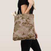 Tote Bag Camouflage vert Brown beige du désert (De près)