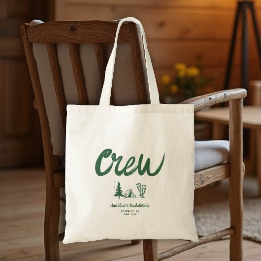 Tote Bag Camp Bachelorette Crew Main Draw Écriture Vert