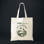 Tote Bag Camp Bachelorette Party Camping Bach Weekend<br><div class="desc">A cute hand drawn design featuring bachelorette camping theme illustrations. This green and white camp bach weekend design is ideal for glamping camping bachelorette weekends,  camping girls trip bachelorette parties in mountain,  forest or lake locations.</div>