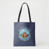 Tote Bag Camp d'aventure familial personnalisé - Nom person (Devant)