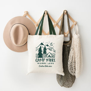 Tote Bag Camp Plus, S'Inquiéter Moins Camping personnalis