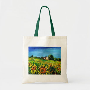 TOTE BAG CAMPAGNE ET TOURNESOLS EN TOSCANE -