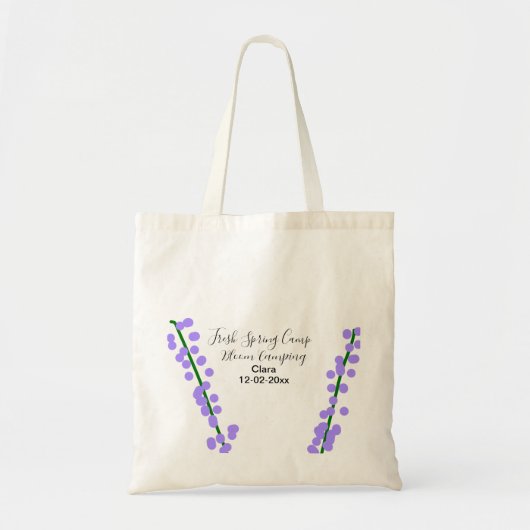 Tote Bag campagne lavande fleurs nom date si fraîche printa (Devant)