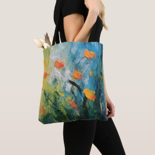 Tote Bag Campanules – Prairie florale abstraite en mouvemen