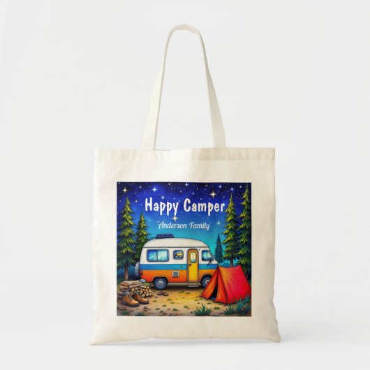 Tote Bag Campervan Campervan bleu vert campervan (Devant)