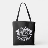 Tote Bag Camping d'été tendance l Noir et blanc (Dos)