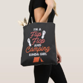 Tote Bag Camping - Flip Flop Et Fille De Camping (De près)