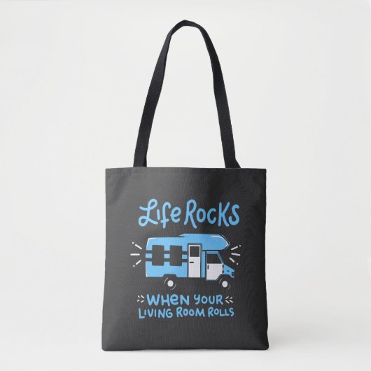 Tote Bag Camping - Life Rocks (Devant)