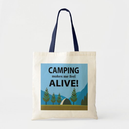Tote Bag Camping Me Fait Me Sentir Vivant Camping (Devant)