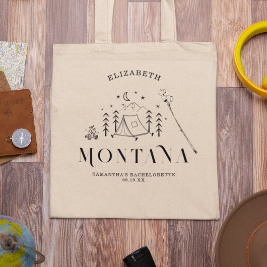 Tote Bag Camping minimal moderne | Bachelorette
