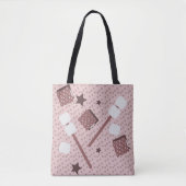 Tote Bag Camping Smores Biscuits Campfire Rose (Devant)