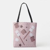 Tote Bag Camping Smores Biscuits Campfire Rose (Dos)