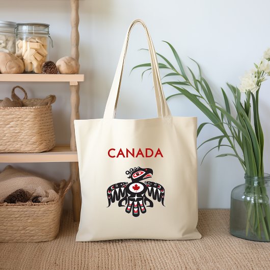 Tote Bag Canada Pacifique Nord-Ouest Haida Oiseau de couleu