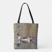 Tote Bag Canard à queue pointue nage dans un étang (Dos)