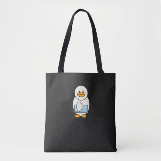 Tote Bag Canard allant au travail, funny work (Devant)