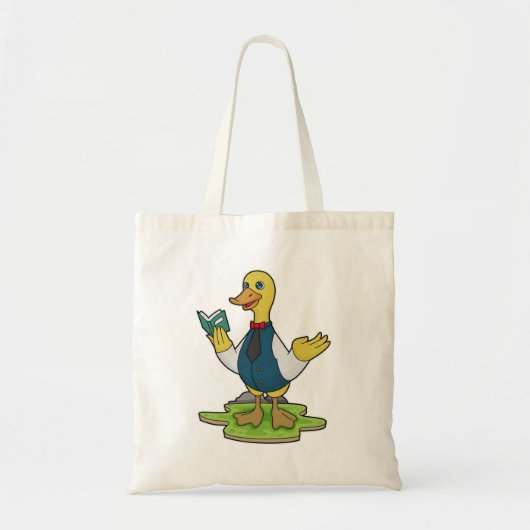 Tote Bag Canard comme enseignant avec livre (Devant)