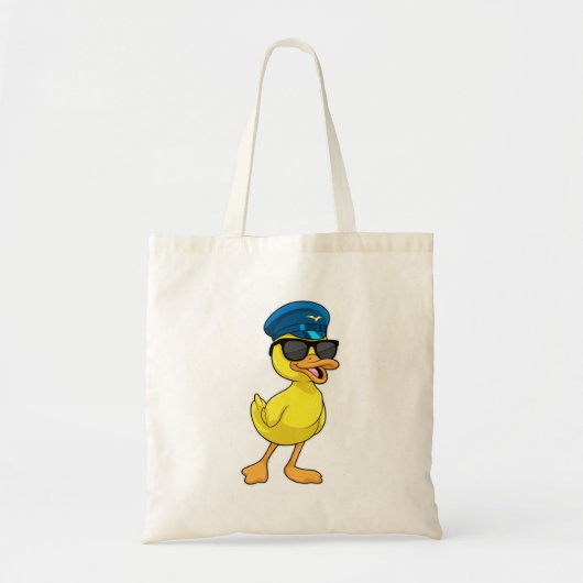 Tote Bag Canard comme pilote avec casquette pilote (Devant)
