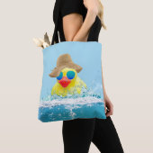 Tote Bag Canard jaune avec lunettes de soleil dans l'eau (De près)