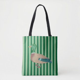 Tote Bag Canard vert rayé Fourre-tout