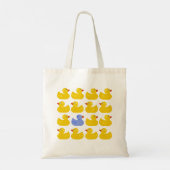 Tote Bag Canards jaunes avec un canard bleu (Dos)
