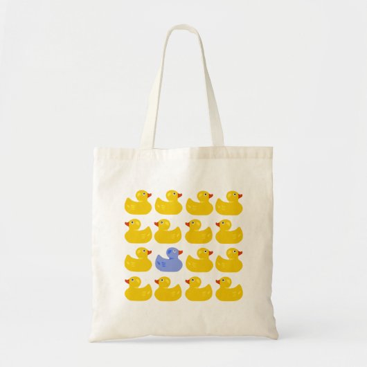 Tote Bag Canards jaunes avec un canard bleu (Devant)