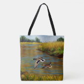 Tote Bag Canards-Majards Survolant L'Étang (Devant)