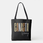 Tote Bag Canasta granny en lettres marron (Dos)