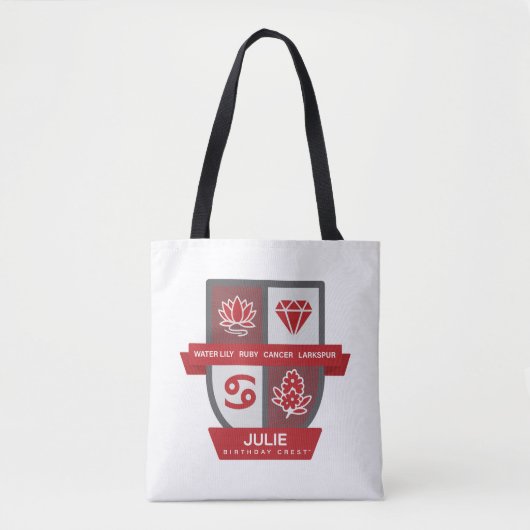Tote Bag Cancer Birthday Crest™ for July 1-22 (Devant)