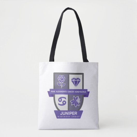 Tote Bag Cancer Birthday Crest™ for June 22-30 (Devant)