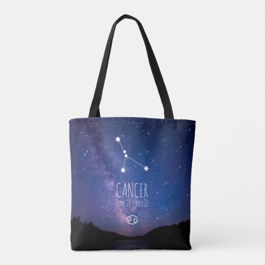 Tote Bag Cancer | Constellation Zodiaque personnalisée (Dos)