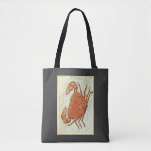Tote Bag Cancer Crabe Constellation Vintage, Miroir d'Urani