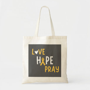 Tote Bag cancer de l'enfance.love.hope.pray. Toilettes et s