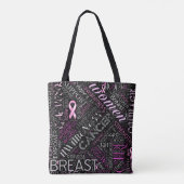 Tote Bag Cancer du sein Sensibilisation Mot Cloud ID261 (Dos)