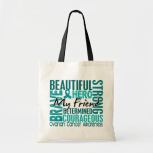 Tote Bag Cancer ovarien d'ami carré d'hommage