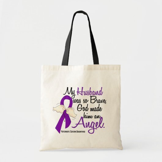 Tote Bag Cancer pancréatique de mari de l'ange 2 (Devant)