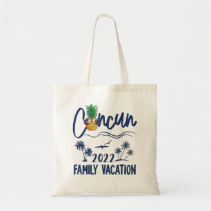 Tote Bag Cancun 2022 Mexique Chemise Ananas vacances en fam