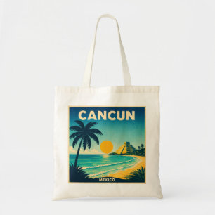 Tote Bag Cancun Mexico Vintage Travel Poster