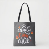 Tote Bag Candy Corn Cutie Moderne Fun Grey Halloween (Devant)