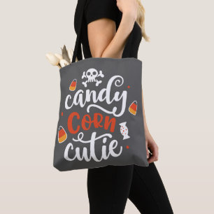 Tote Bag Candy Corn Cutie Moderne Fun Grey Halloween