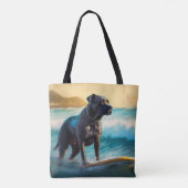 Tote Bag Cane Corso Beach Surf Peinture (Dos)