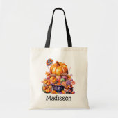 Tote Bag Canettes d'Halloween amusantes Nom (Devant)