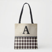 Tote Bag canevas à carreaux monogramme (Devant)