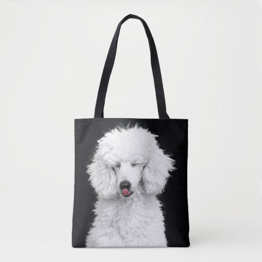 Tote Bag Caniche blanc idiot (Devant)