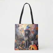 Tote Bag Caniche D'Halloween Avec Peur Citrouille (Devant)